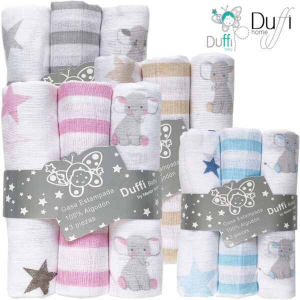 Pack de 3 gasas Duffi Baby
