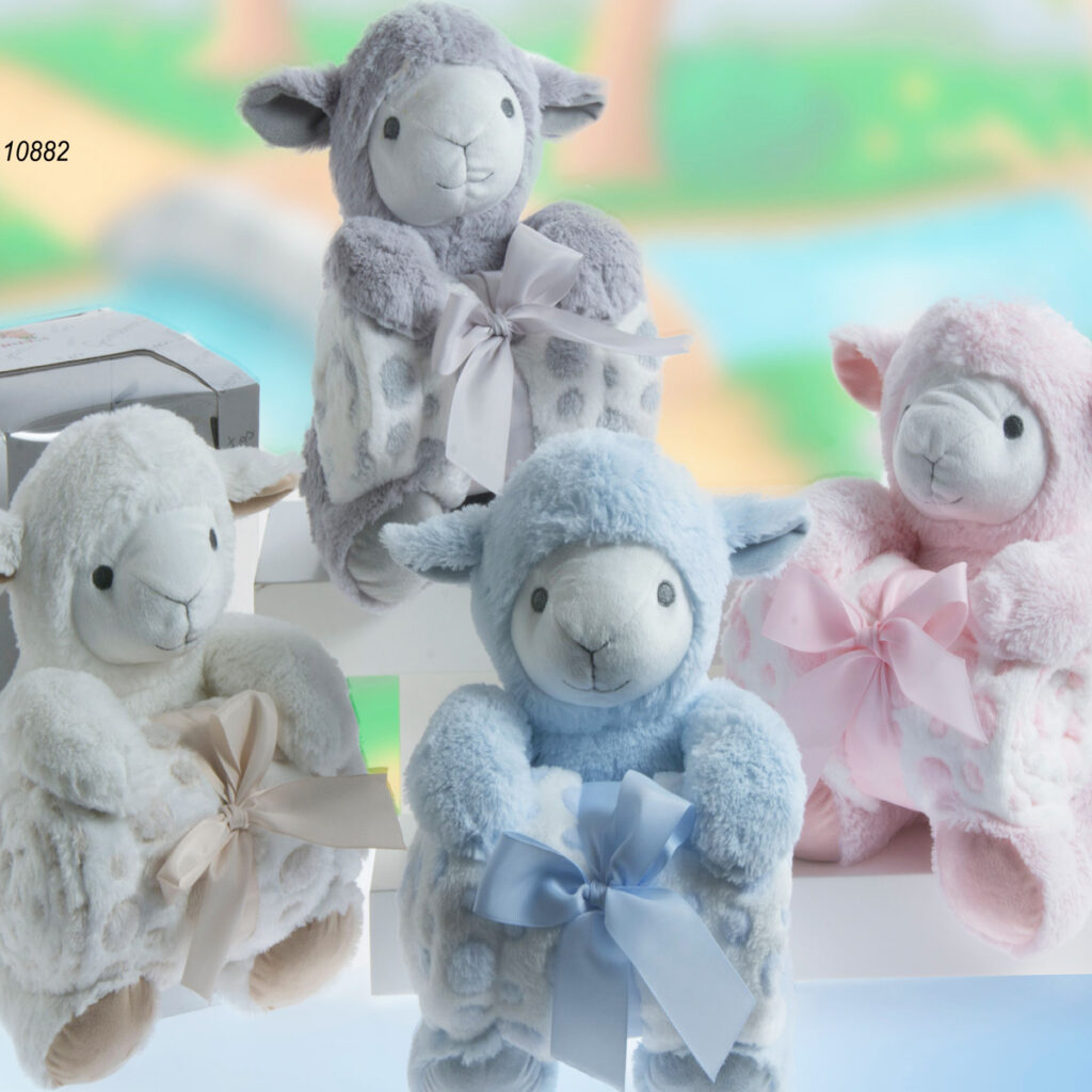 10882 Set Pack De Regalo Muneco Peluche Y Manta De Coche Para Bebe Marca Fabrica Gamberritos Casa Dorada Almacen Mayorista Distribuidor